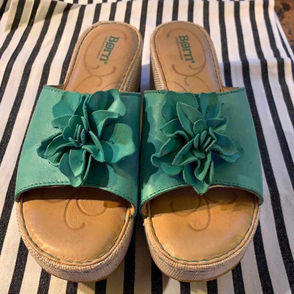 Born Turquoise Platform Mule